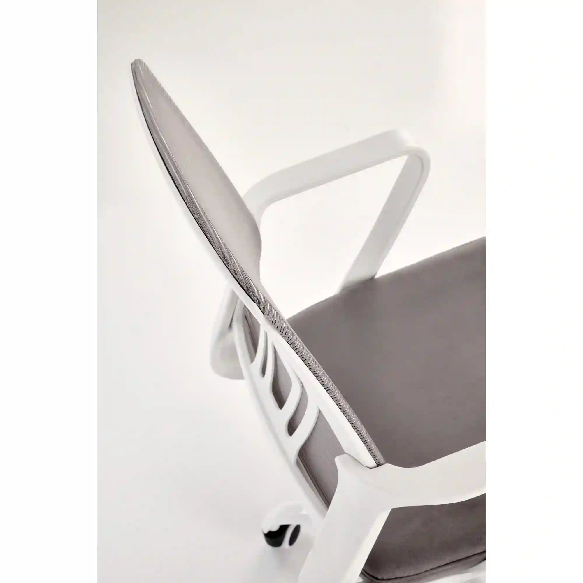 Scaun birou FRODO, gri/alb, stofa catifelata/plasa, 50x51x88/100 cm