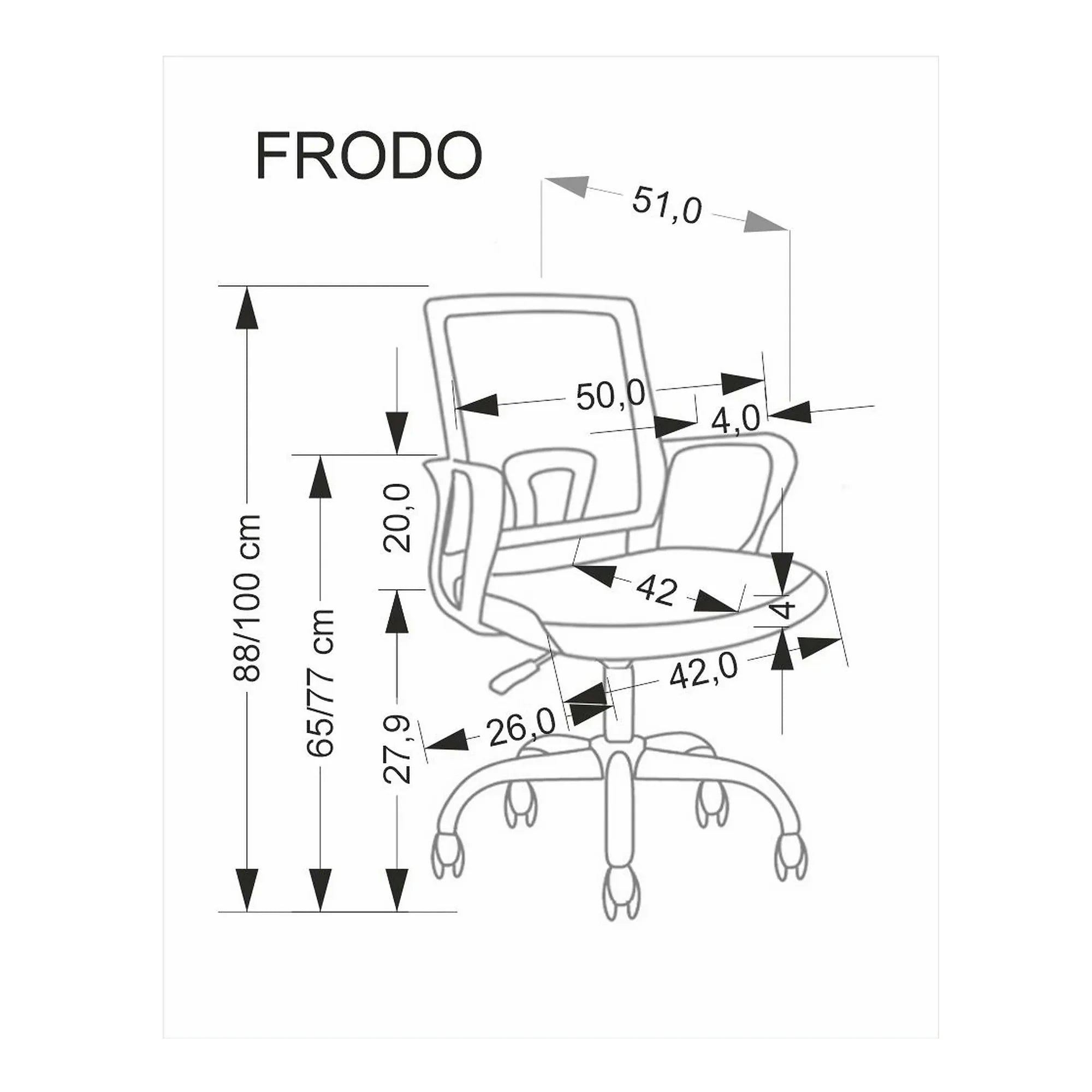Scaun birou FRODO, roz/alb, stofa catifelata/plasa, 50x51x88/100 cm