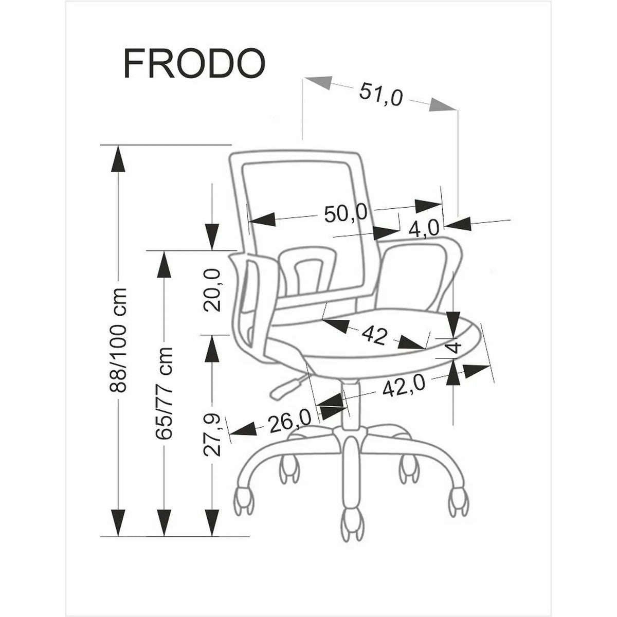 Scaun birou FRODO, roz/alb, stofa catifelata/plasa, 50x51x88/100 cm