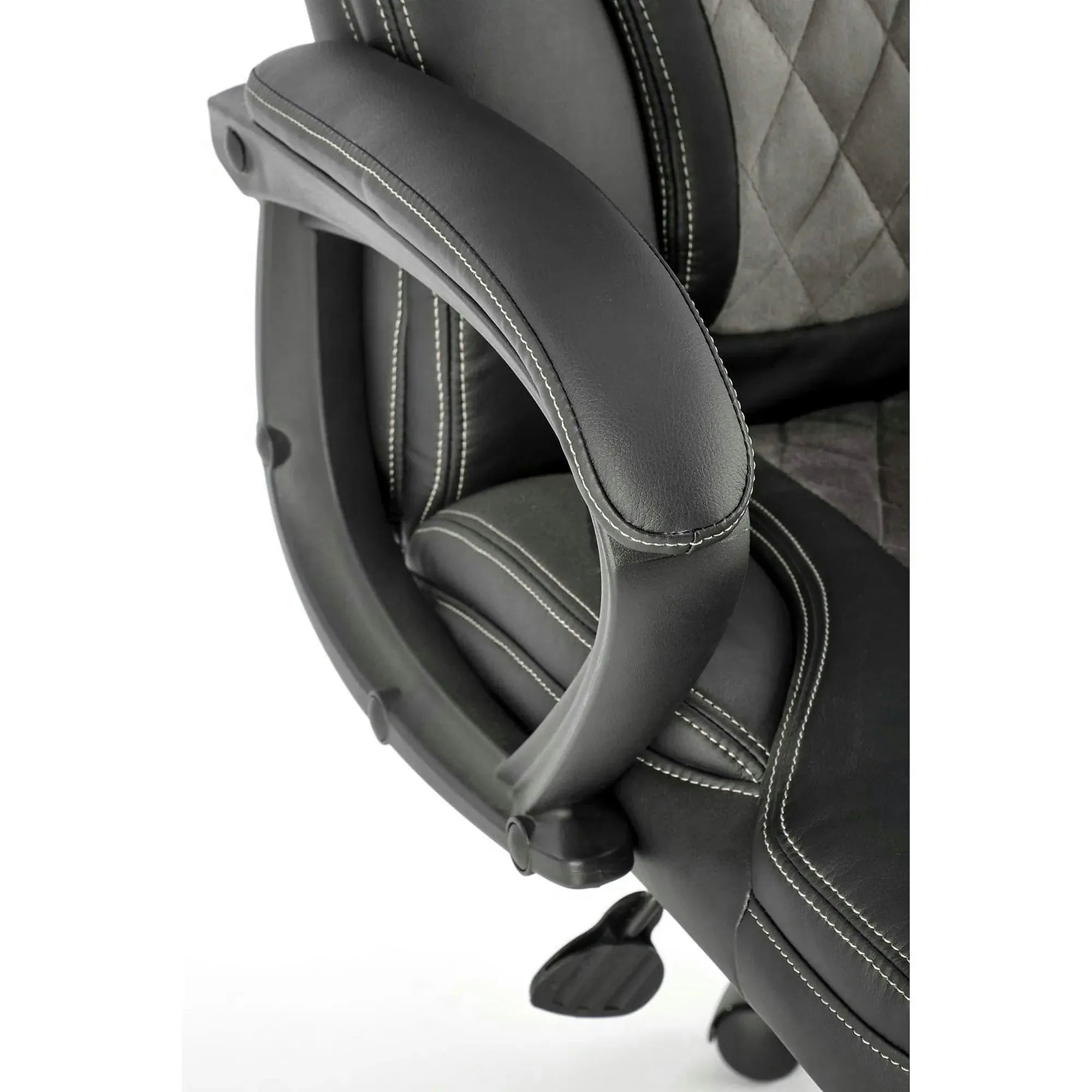 Scaun birou GANDALF, gri/negru, piele ecologica, 65x73x113/120 cm