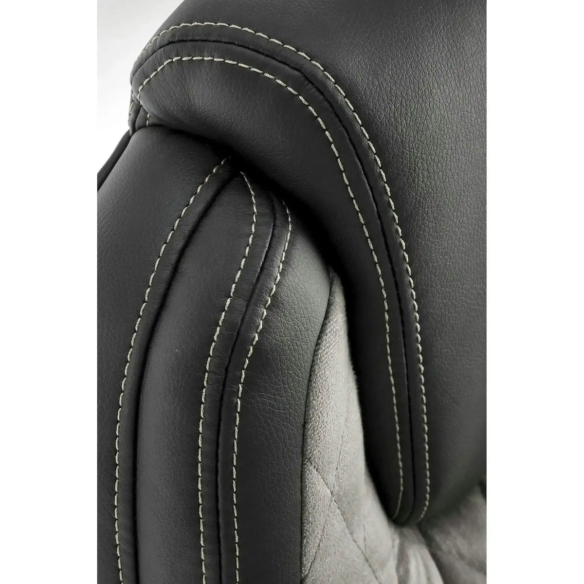 Scaun birou GANDALF, gri/negru, piele ecologica, 65x73x113/120 cm