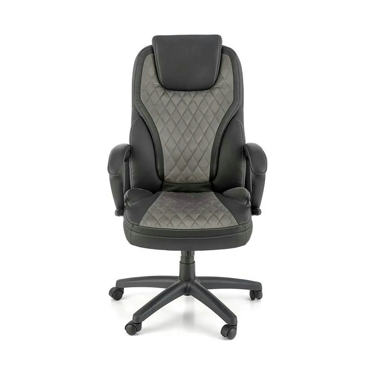 Scaun birou GANDALF, gri/negru, piele ecologica, 65x73x113/120 cm