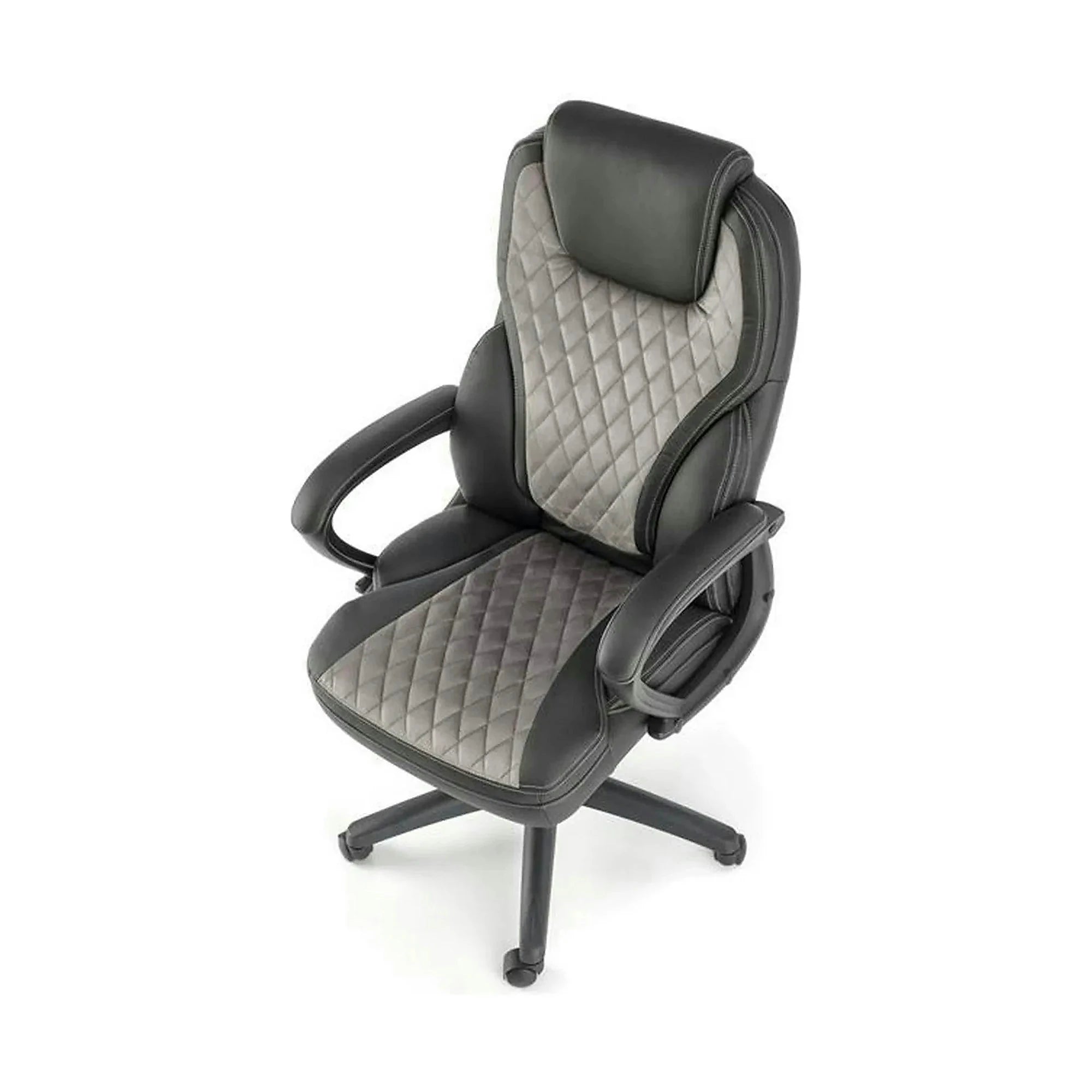 Scaun birou GANDALF, gri/negru, piele ecologica, 65x73x113/120 cm