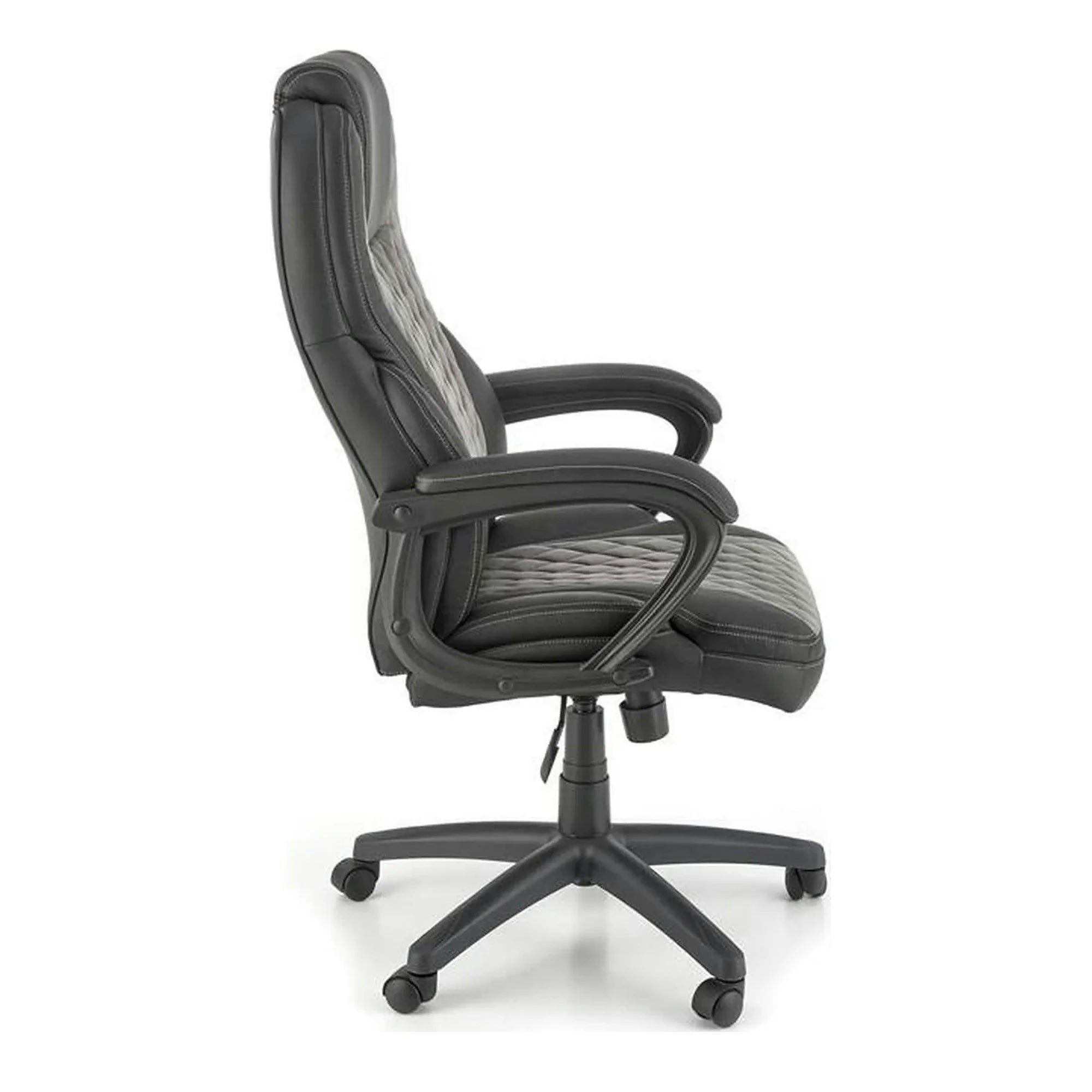 Scaun birou GANDALF, gri/negru, piele ecologica, 65x73x113/120 cm
