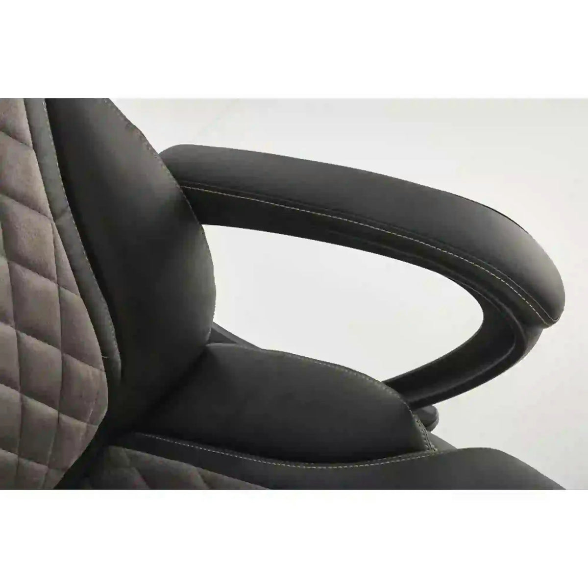 Scaun birou GANDALF, gri/negru, piele ecologica, 65x73x113/120 cm