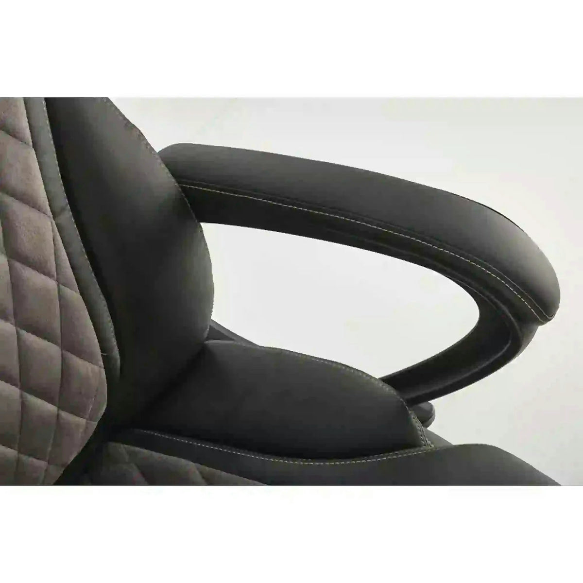 Scaun birou GANDALF, gri/negru, piele ecologica, 65x73x113/120 cm