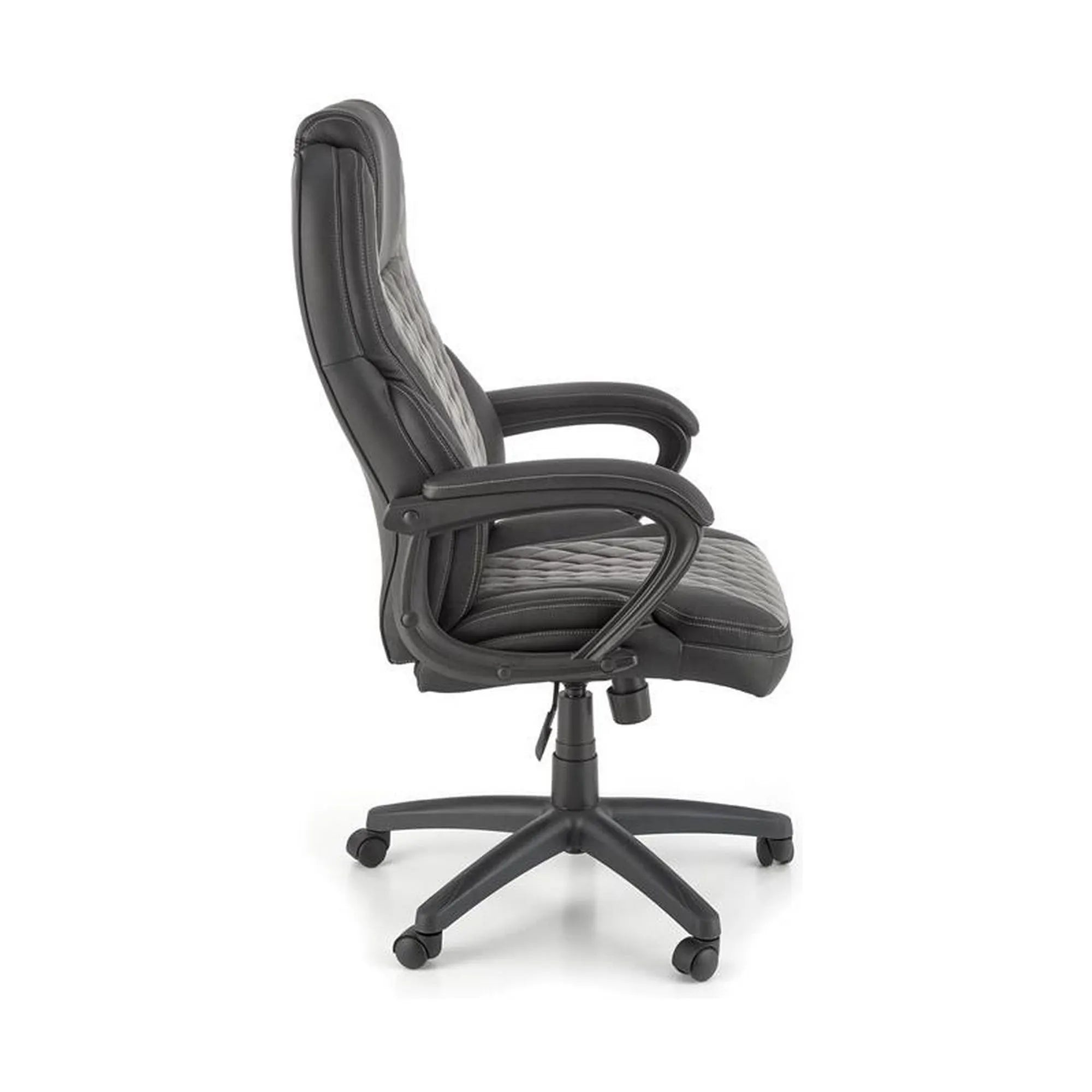 Scaun birou GANDALF, gri/negru, piele ecologica, 65x73x113/120 cm