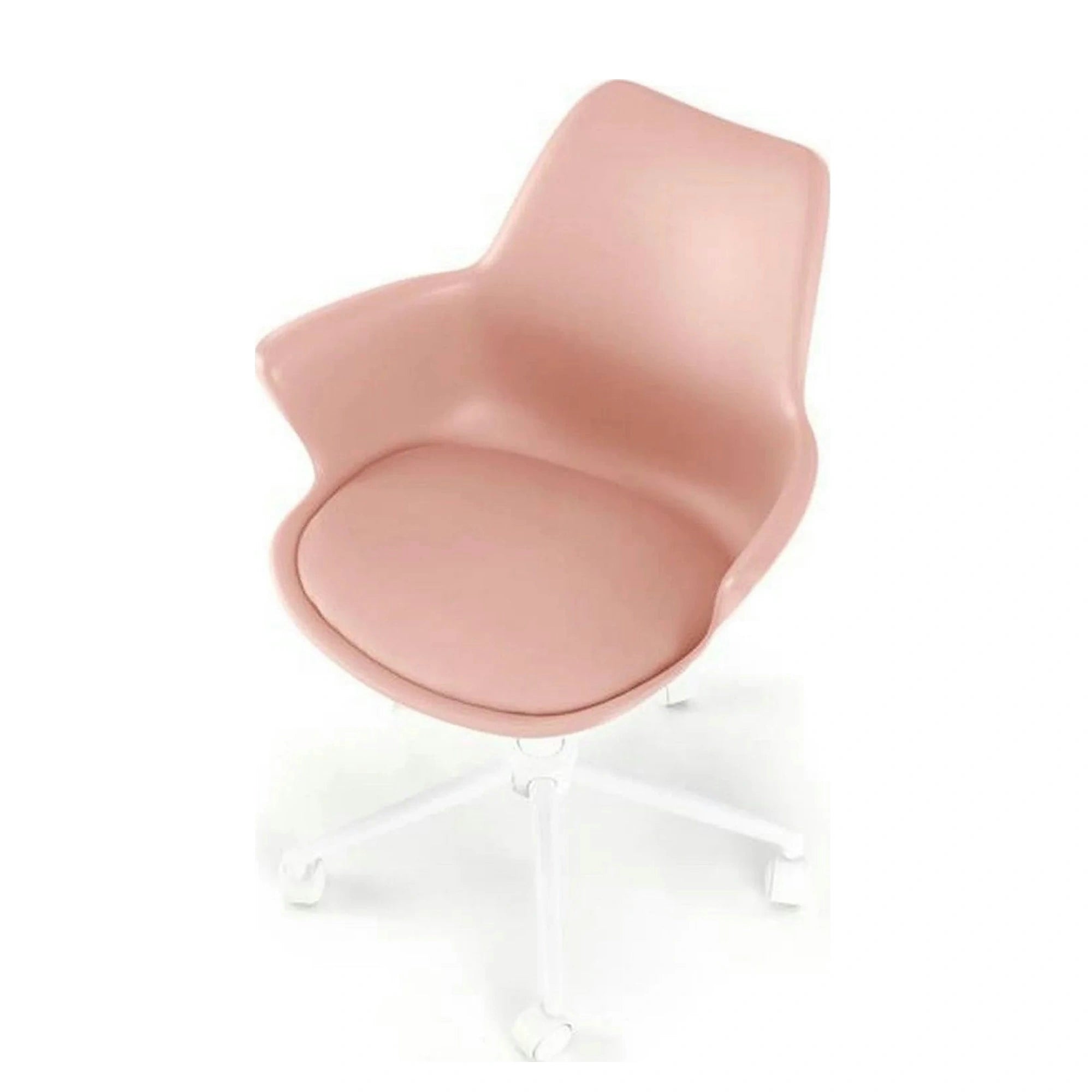 Scaun birou GASLY, roz/alb, piele ecologica, 62x64x80/ cm