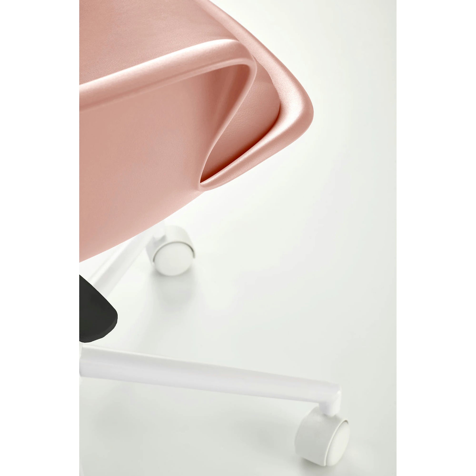 Scaun birou GASLY, roz/alb, piele ecologica, 62x64x80/ cm