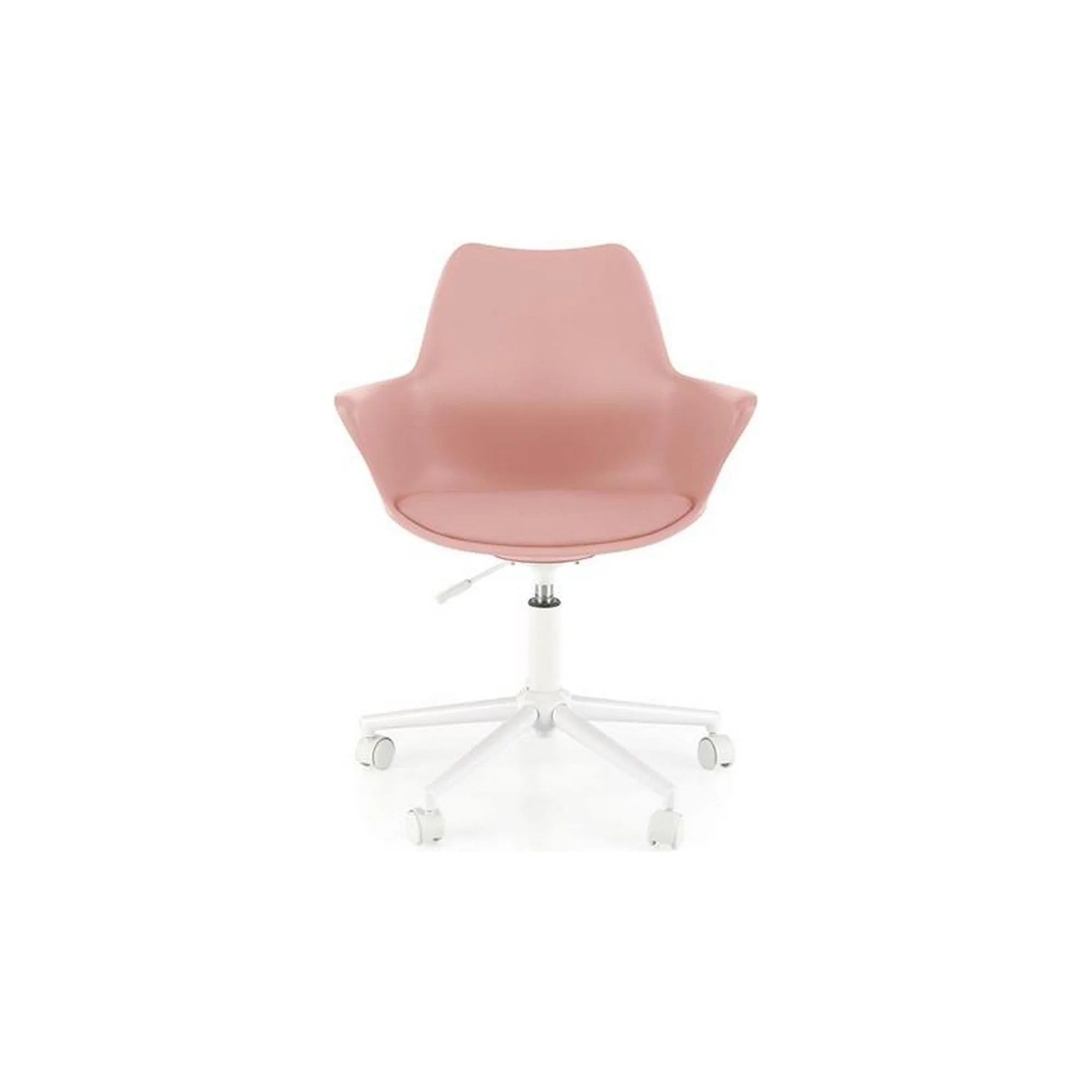 Scaun birou GASLY, roz/alb, piele ecologica, 62x64x80/ cm