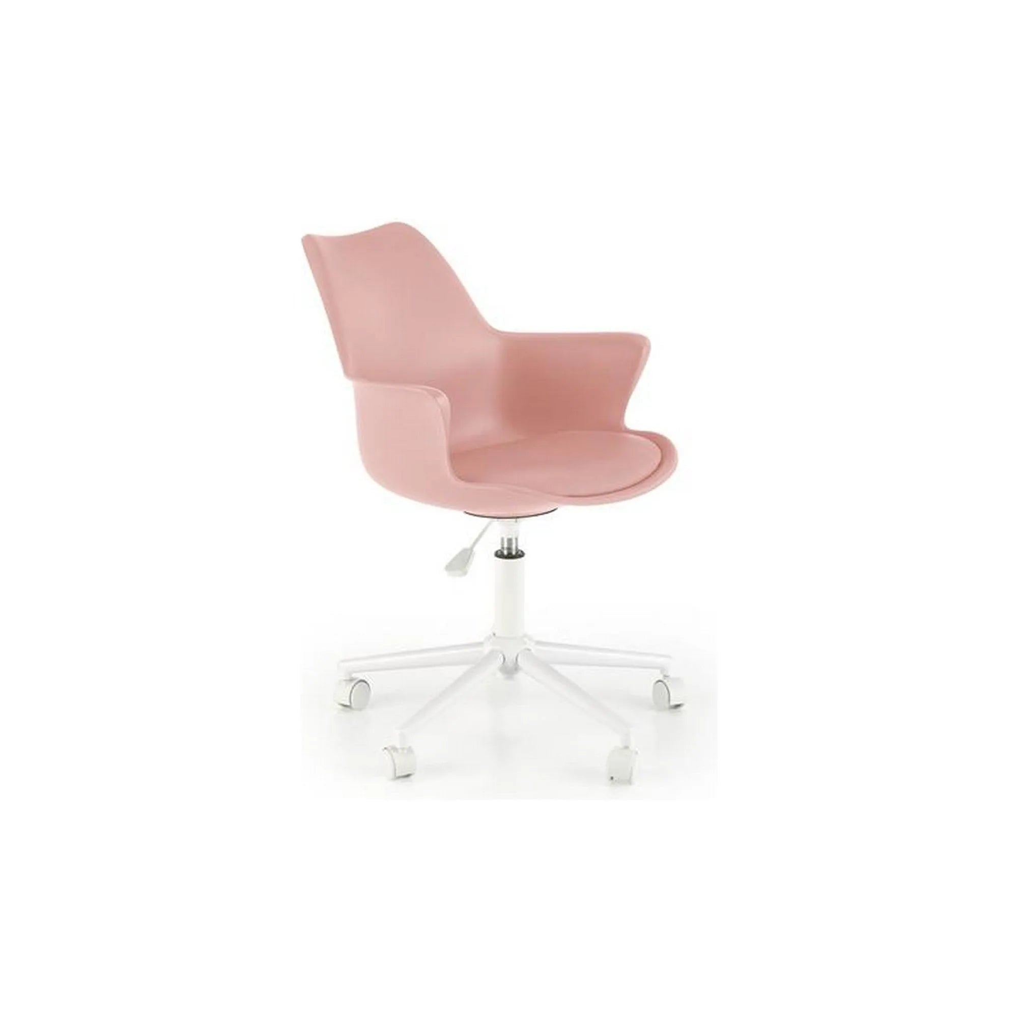 Scaun birou GASLY, roz/alb, piele ecologica, 62x64x80/ cm