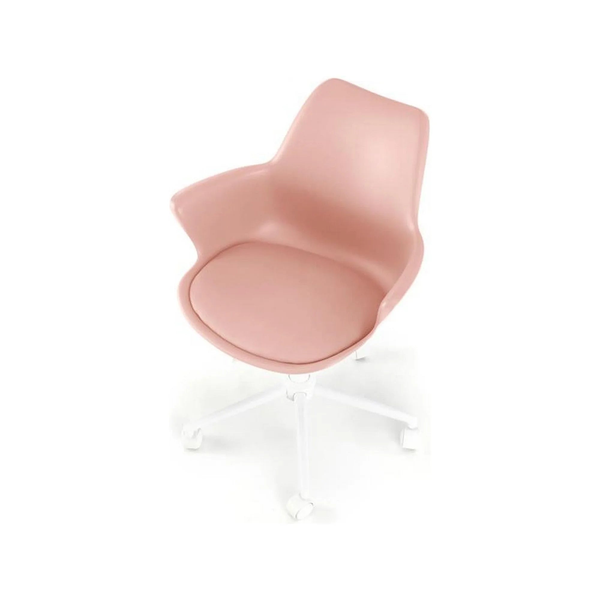 Scaun birou GASLY, roz/alb, piele ecologica, 62x64x80/ cm