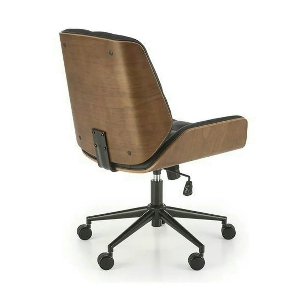 Scaun birou GAVIN, nuc/negru, piele ecologica/metal, 60x65x90/100 cm