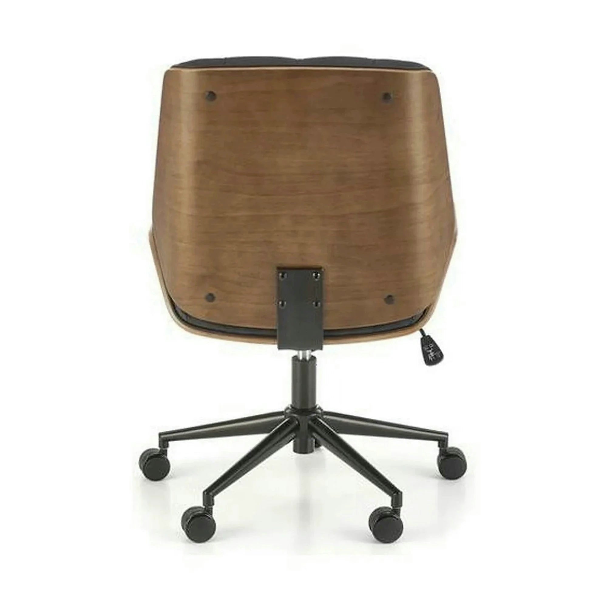 Scaun birou GAVIN, nuc/negru, piele ecologica/metal, 60x65x90/100 cm