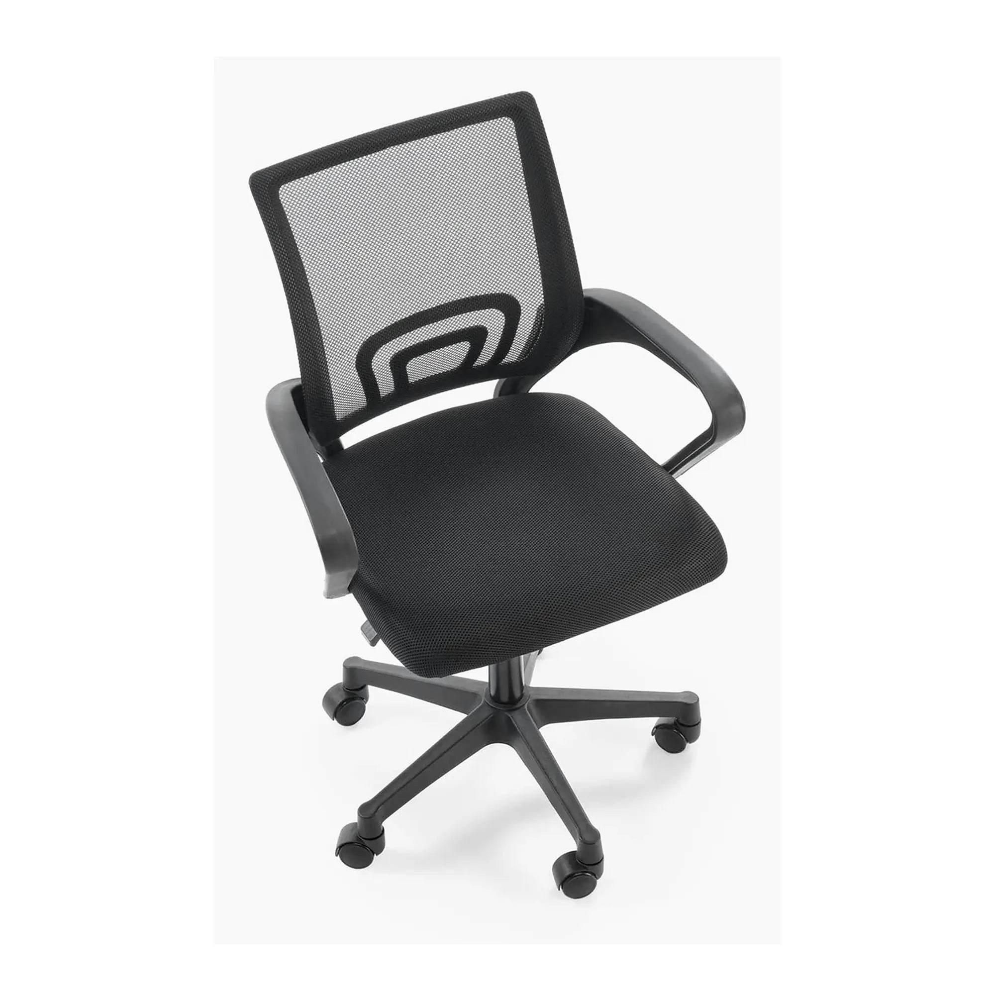 Scaun birou GIMLI, negru, stofa clasica/plastic, 60x53x84/94 cm