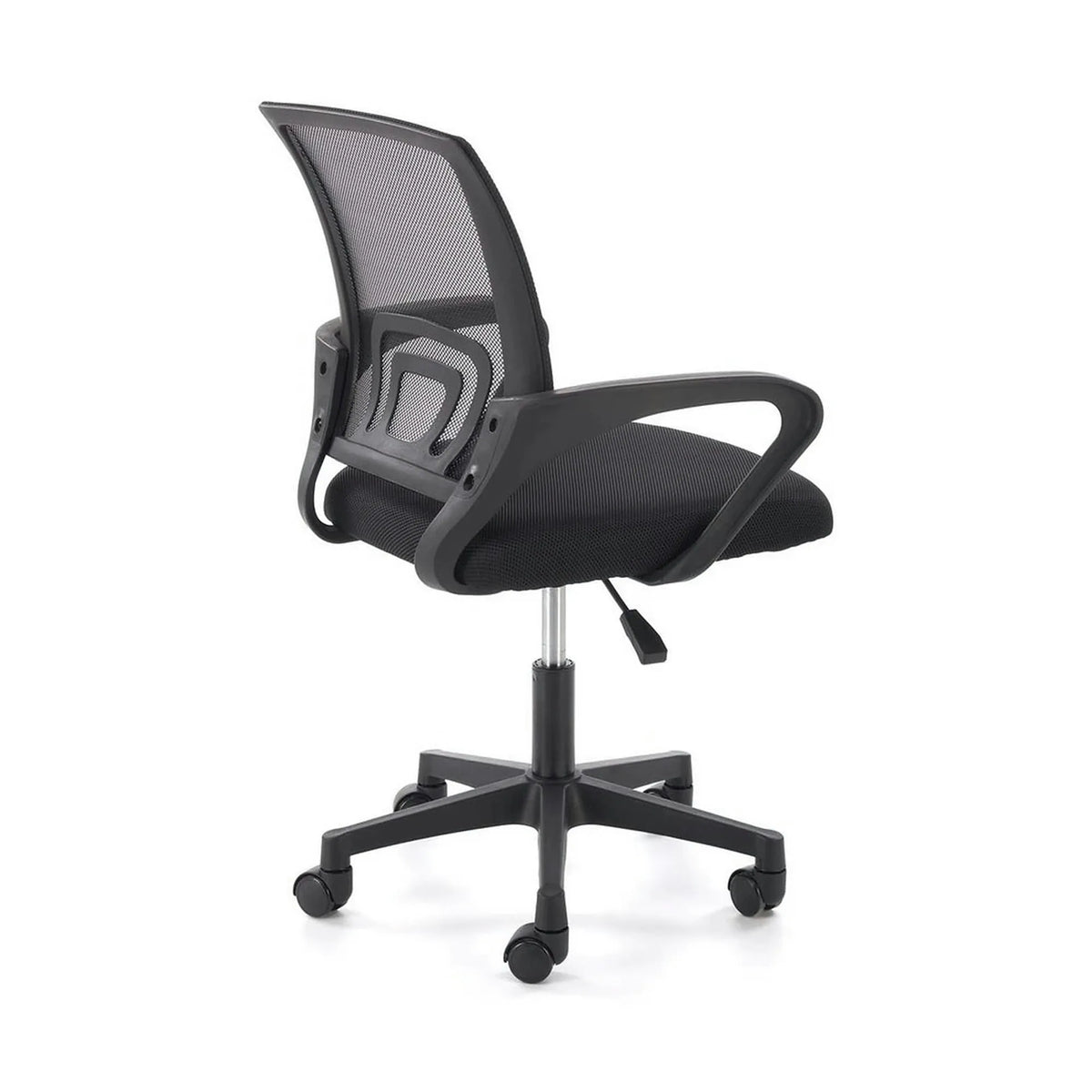 Scaun birou GIMLI, negru, stofa clasica/plastic, 60x53x84/94 cm