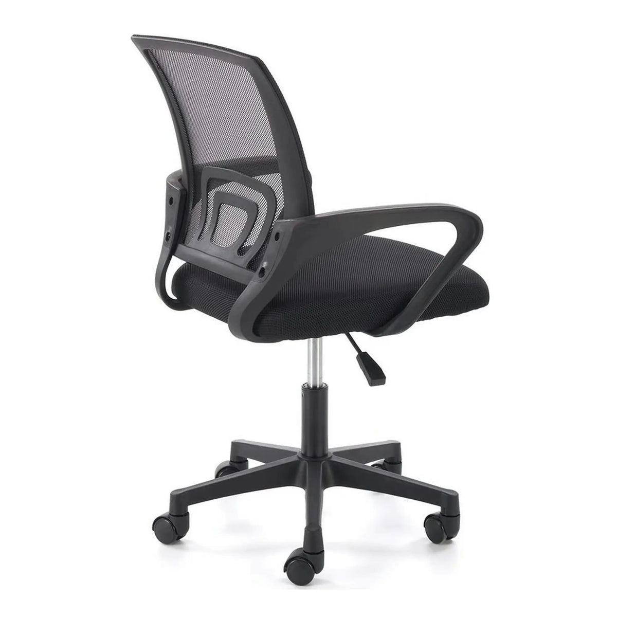 Scaun birou GIMLI, negru, stofa clasica/plastic, 60x53x84/94 cm