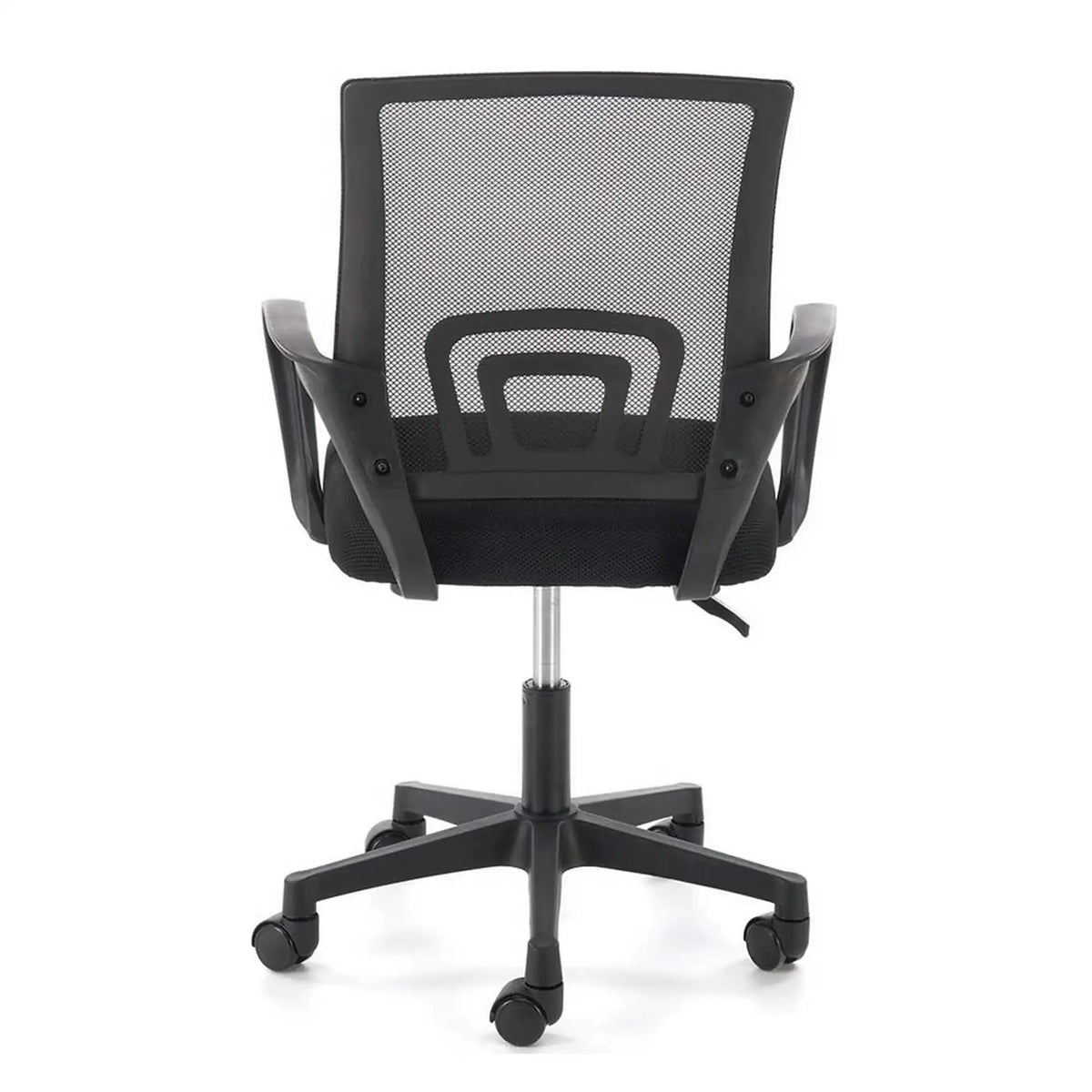 Scaun birou GIMLI, negru, stofa clasica/plastic, 60x53x84/94 cm