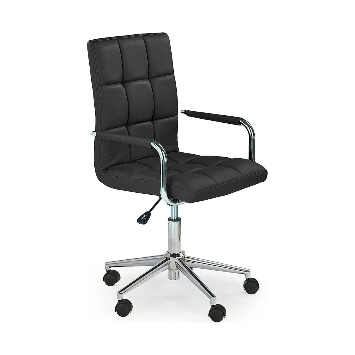 Scaun birou GONZO 2, negru, piele ecologica, 53x60x98/110 cm