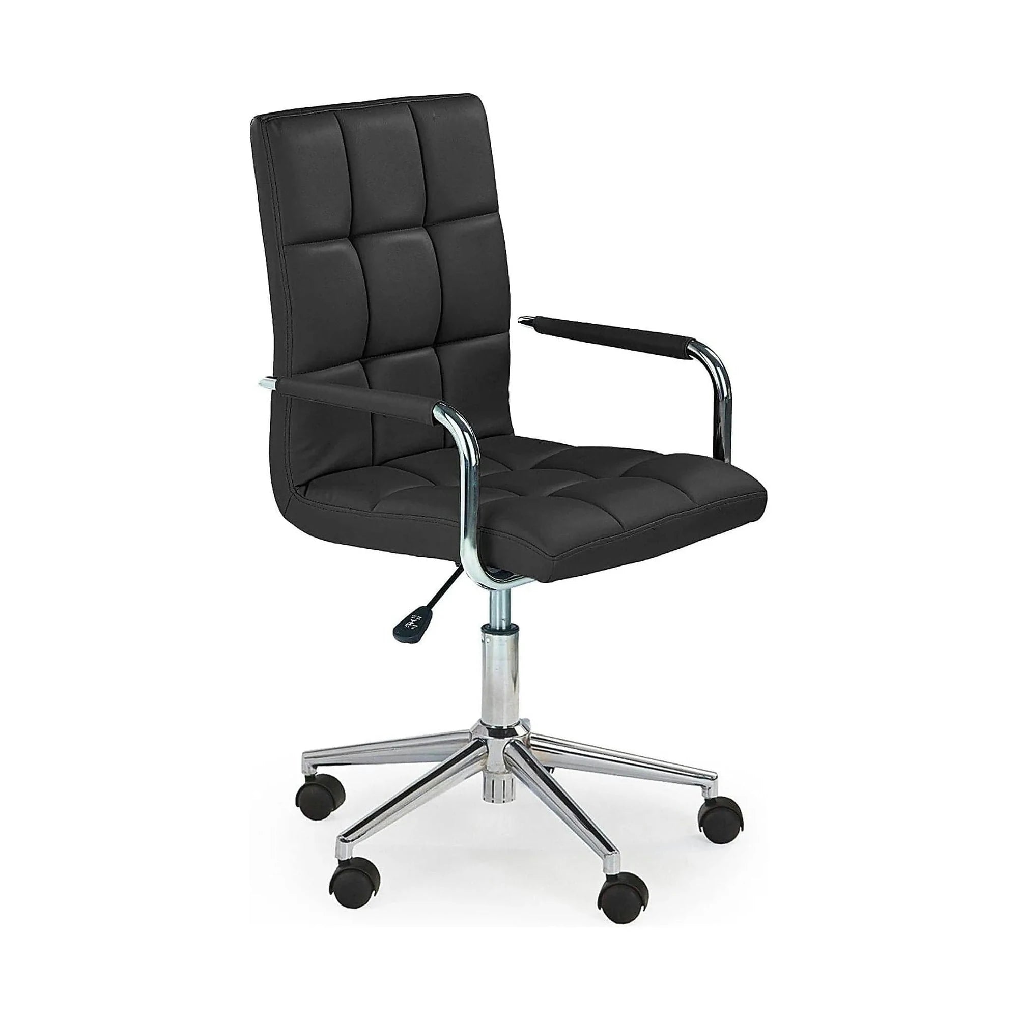 Scaun birou GONZO 2, negru, piele ecologica, 53x60x98/110 cm