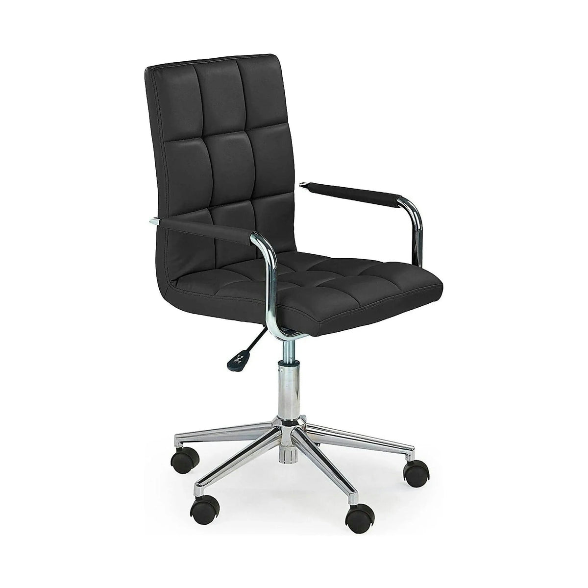 Scaun birou GONZO 2, negru, piele ecologica, 53x60x98/110 cm