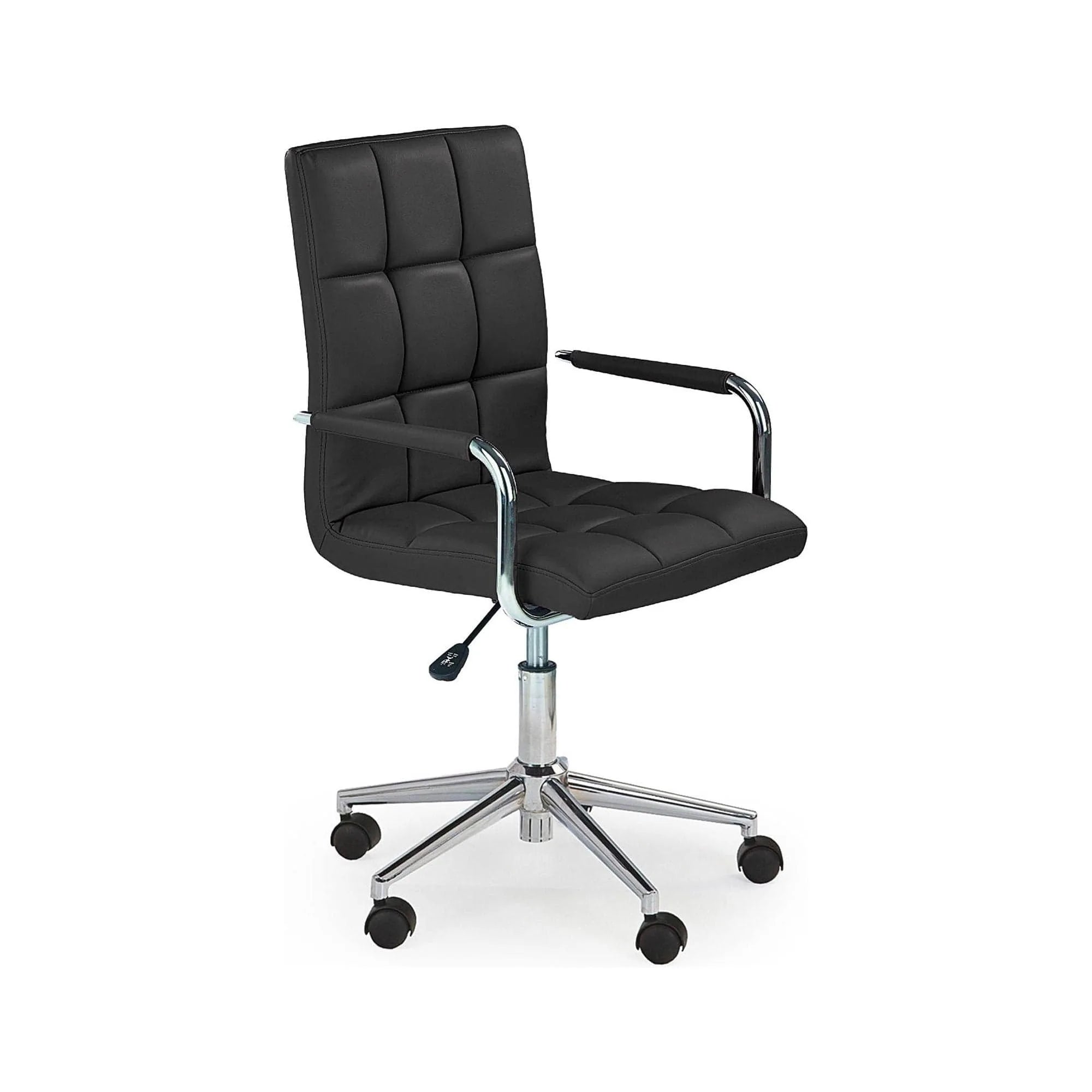 Scaun birou GONZO 2, negru, piele ecologica, 53x60x98/110 cm