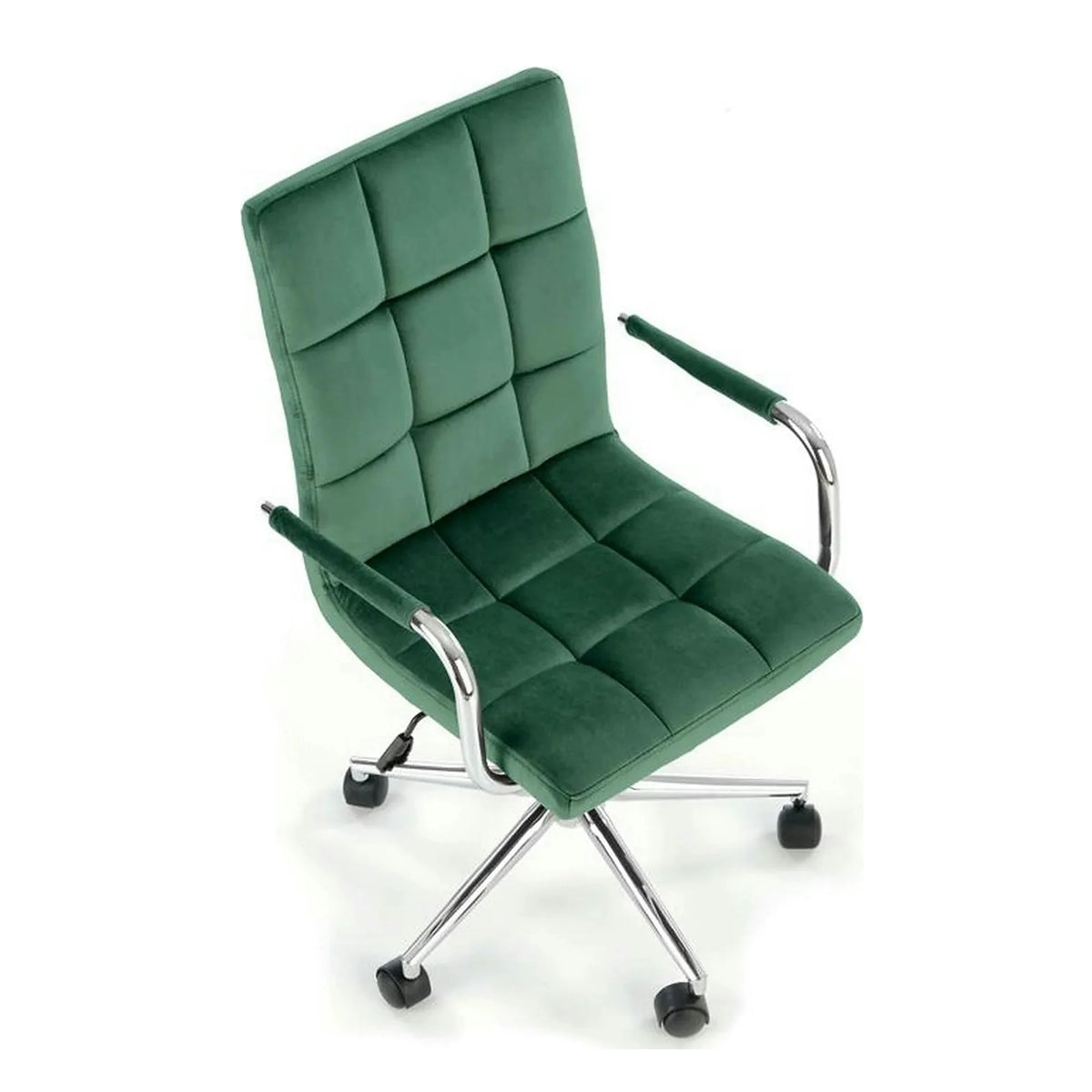 Scaun birou GONZO 4, verde, stofa catifelata, 60x53x93/105 cm