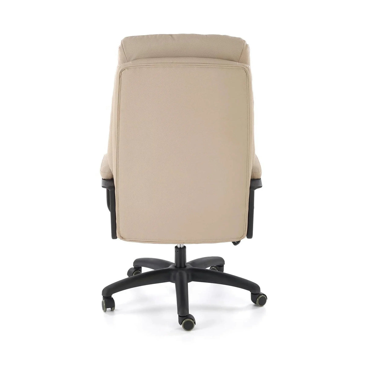 Scaun birou HARBOR, bej/negru, piele ecologica, 65x72x112-118 cm