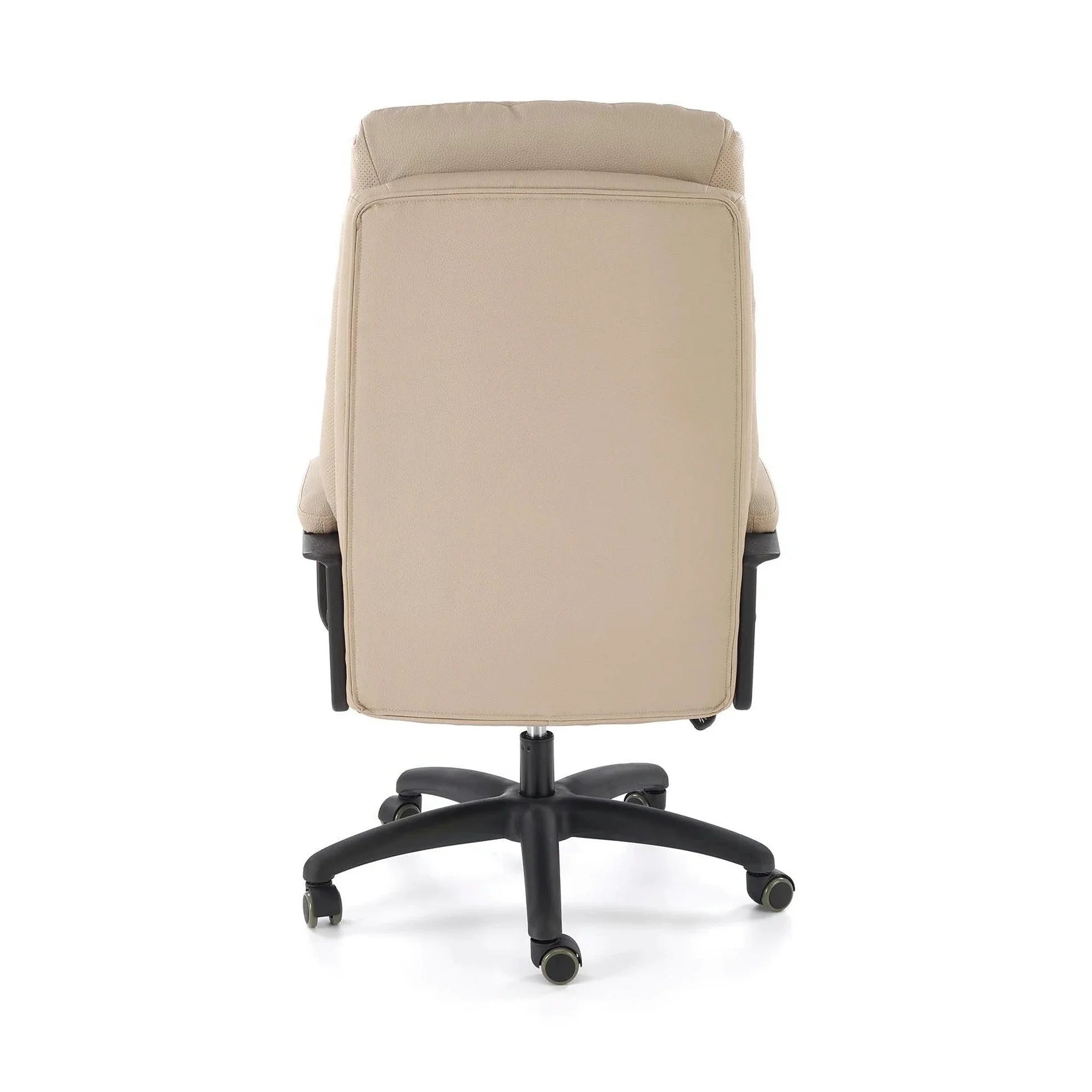 Scaun birou HARBOR, bej/negru, piele ecologica, 65x72x112-118 cm