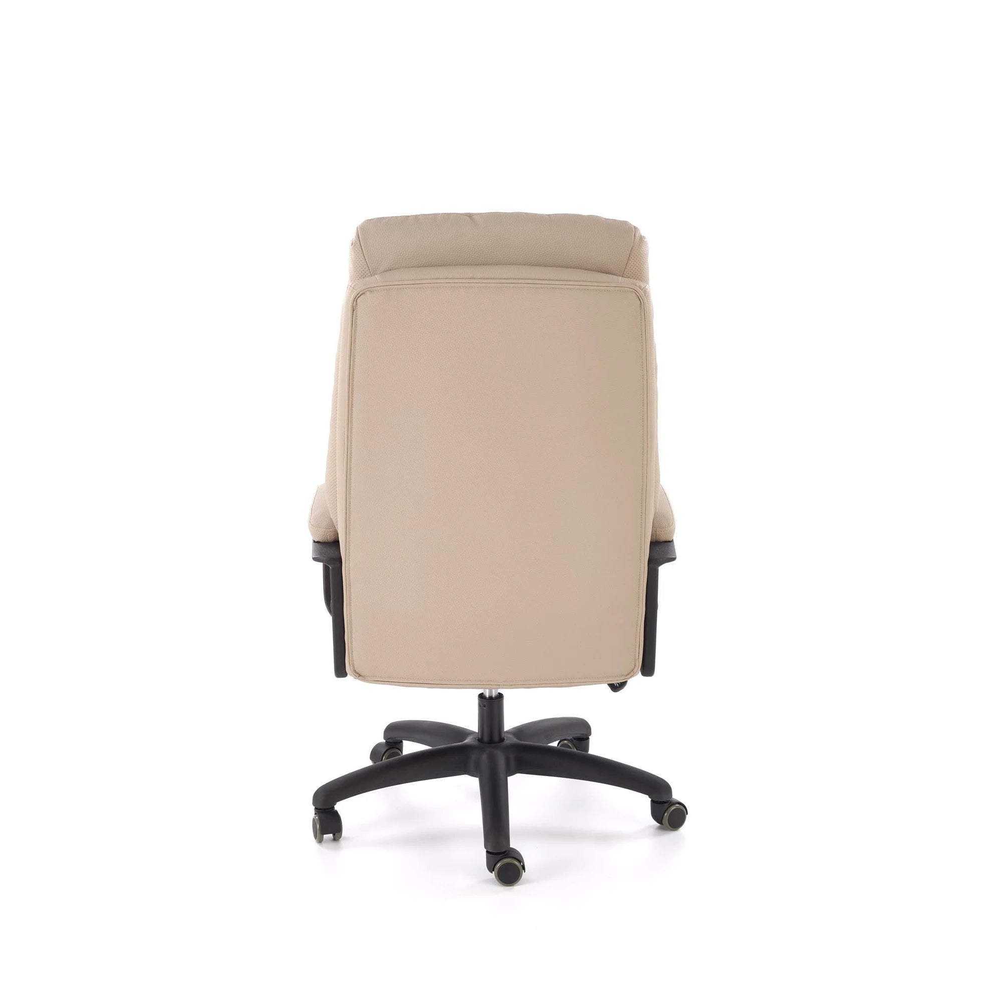 Scaun birou HARBOR, bej/negru, piele ecologica, 65x72x112-118 cm