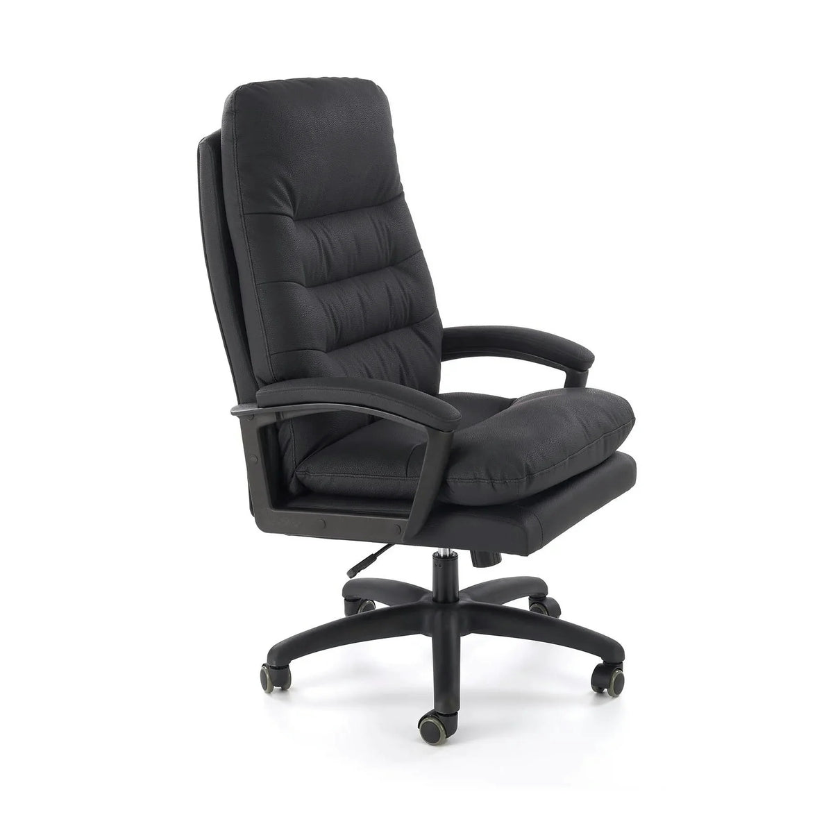 Scaun birou HARBOR, negru, piele ecologica, 65x72x112-118 cm