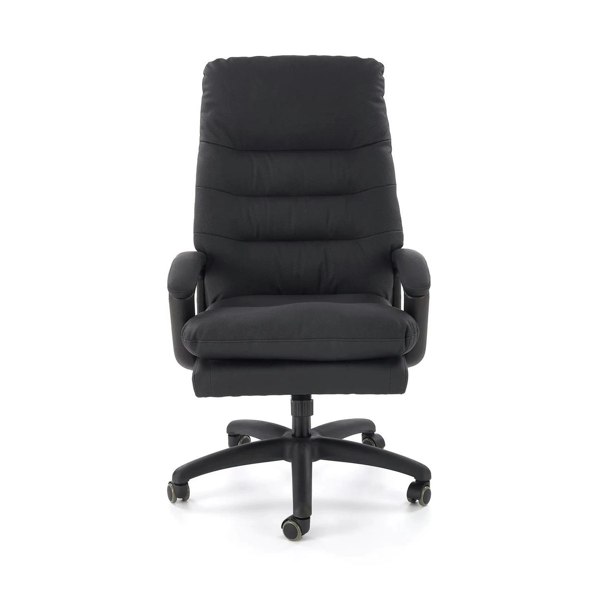 Scaun birou HARBOR, negru, piele ecologica, 65x72x112-118 cm