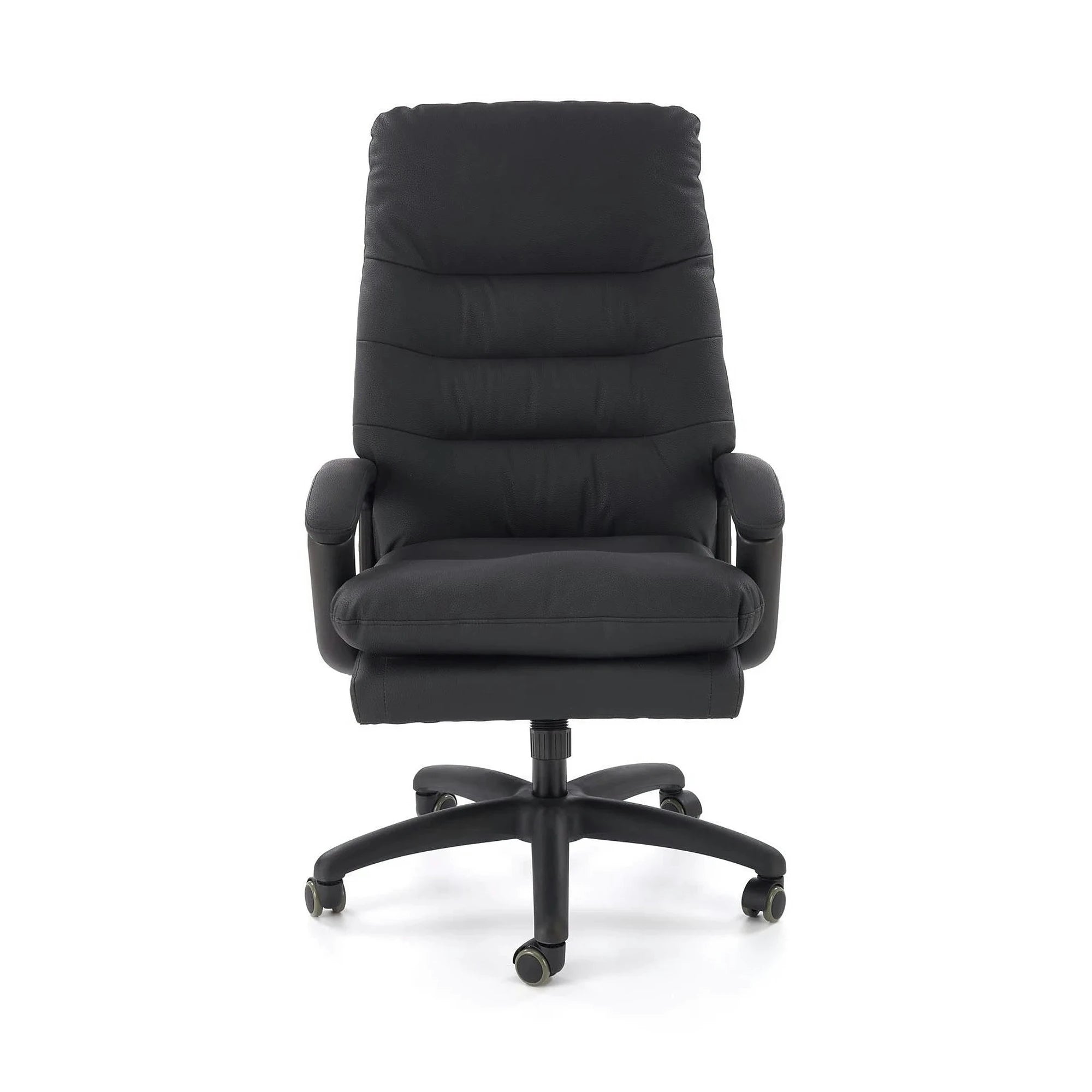 Scaun birou HARBOR, negru, piele ecologica, 65x72x112-118 cm