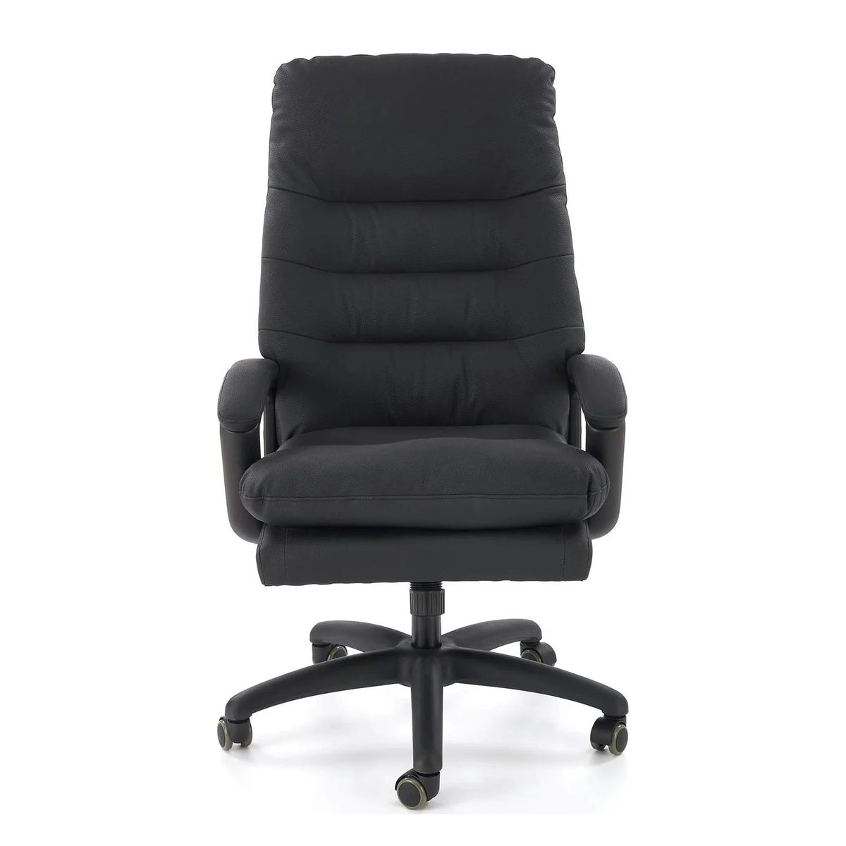 Scaun birou HARBOR, negru, piele ecologica, 65x72x112-118 cm