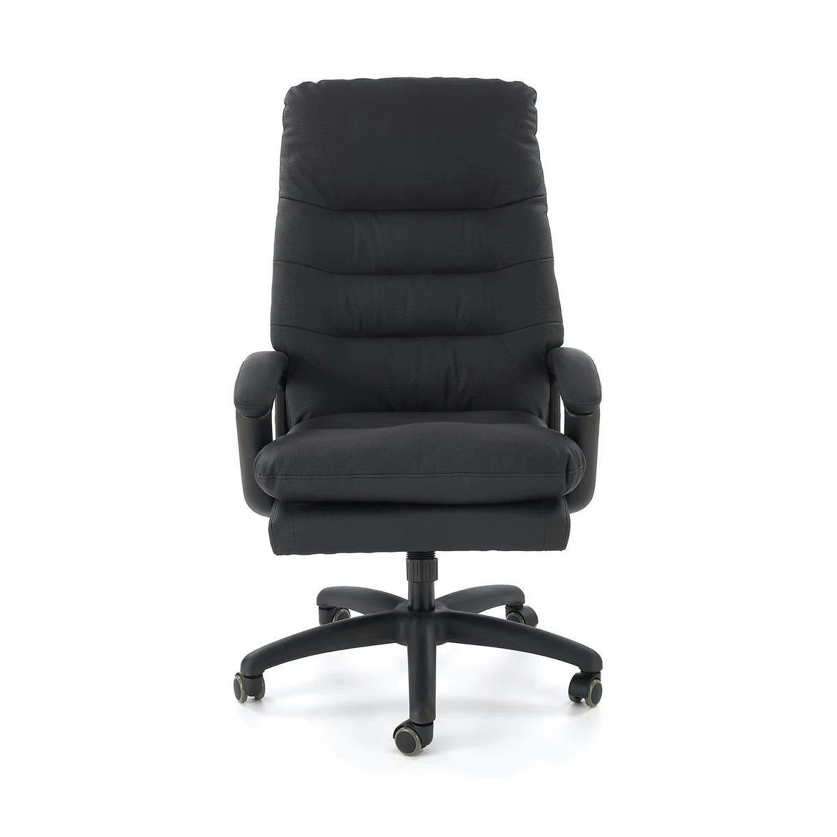 Scaun birou HARBOR, negru, piele ecologica, 65x72x112-118 cm