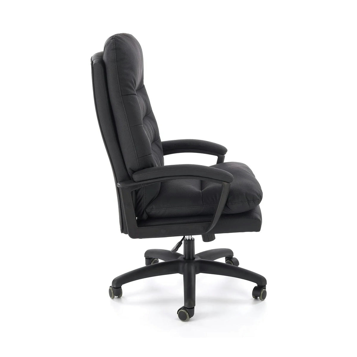 Scaun birou HARBOR, negru, piele ecologica, 65x72x112-118 cm