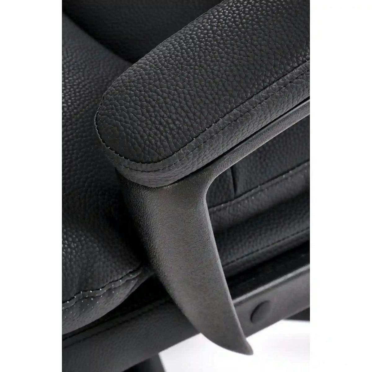 Scaun birou HARBOR, negru, piele ecologica, 65x72x112-118 cm