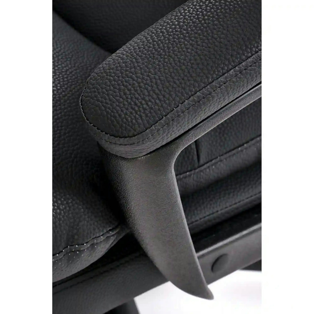 Scaun birou HARBOR, negru, piele ecologica, 65x72x112-118 cm