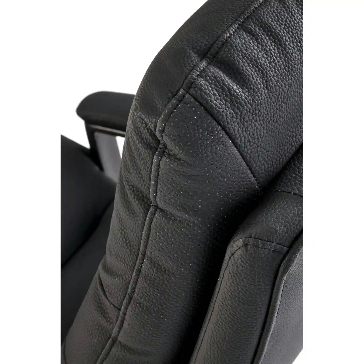 Scaun birou HARBOR, negru, piele ecologica, 65x72x112-118 cm