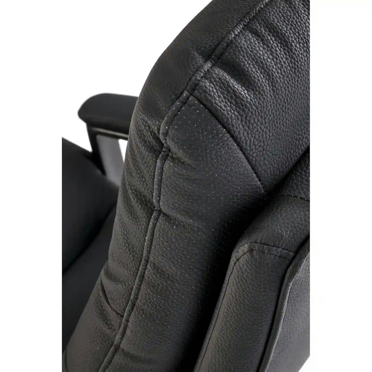 Scaun birou HARBOR, negru, piele ecologica, 65x72x112-118 cm