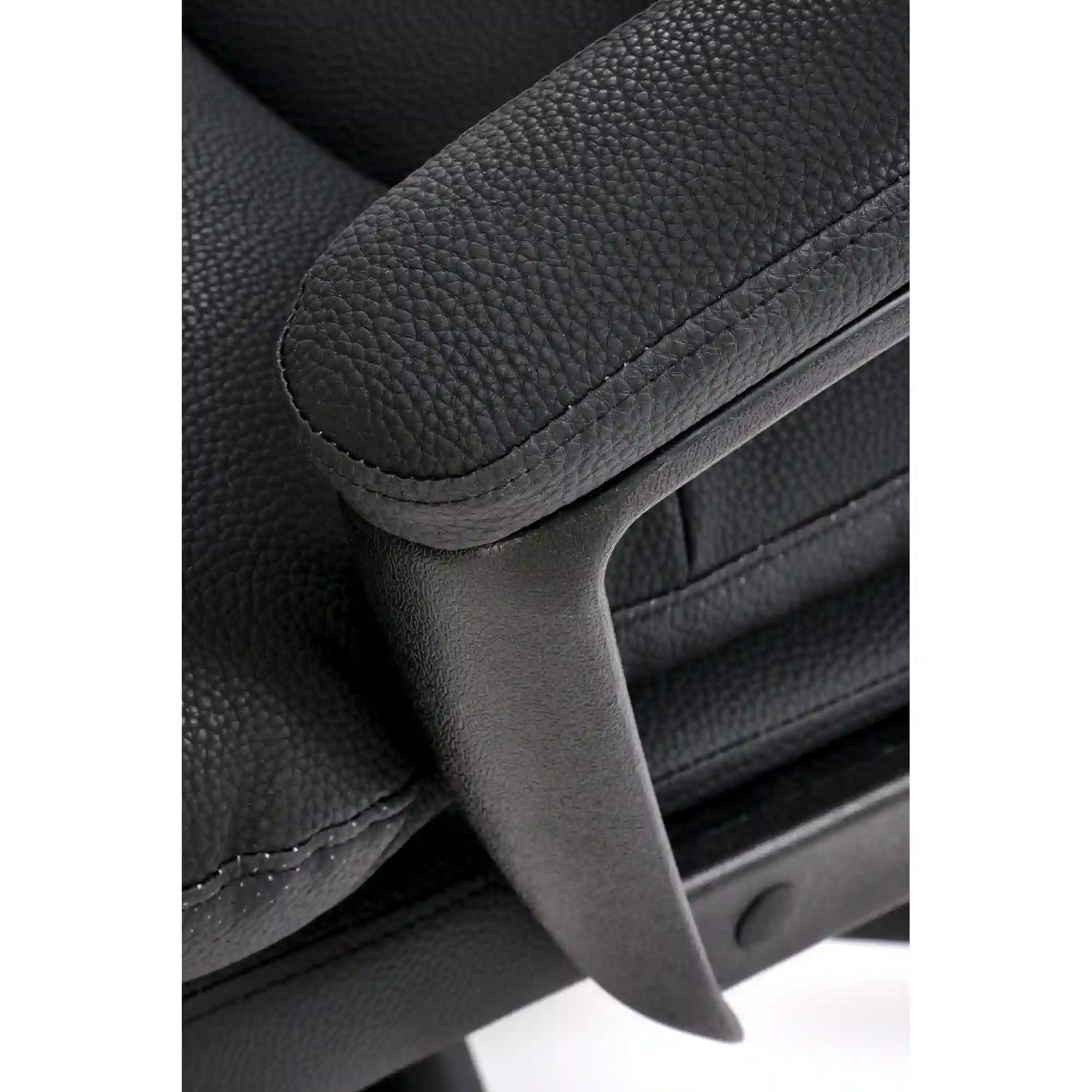Scaun birou HARBOR, negru, piele ecologica, 65x72x112-118 cm