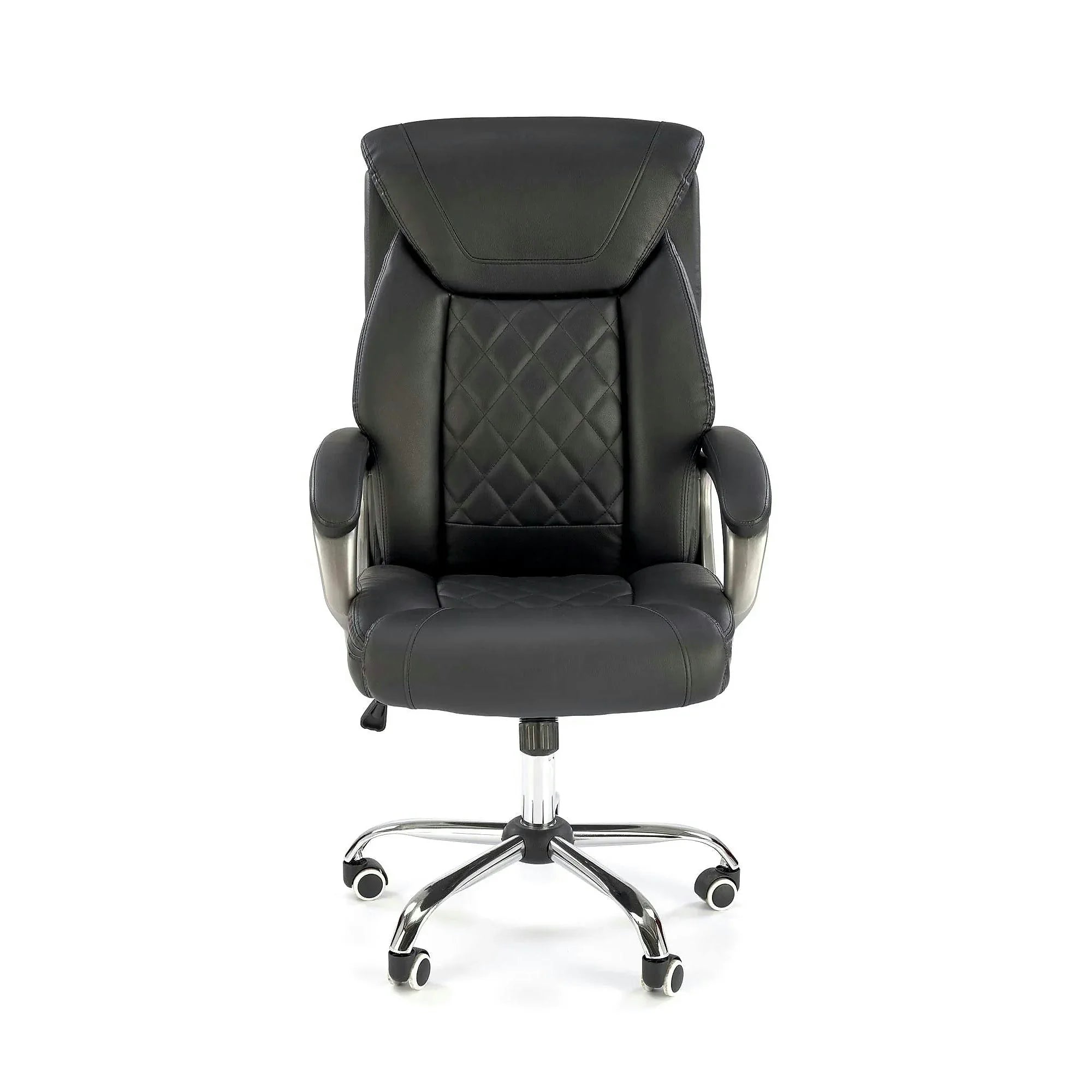 Scaun birou HELDER, negru, piele ecologica/metal, 66x71x113/120 cm