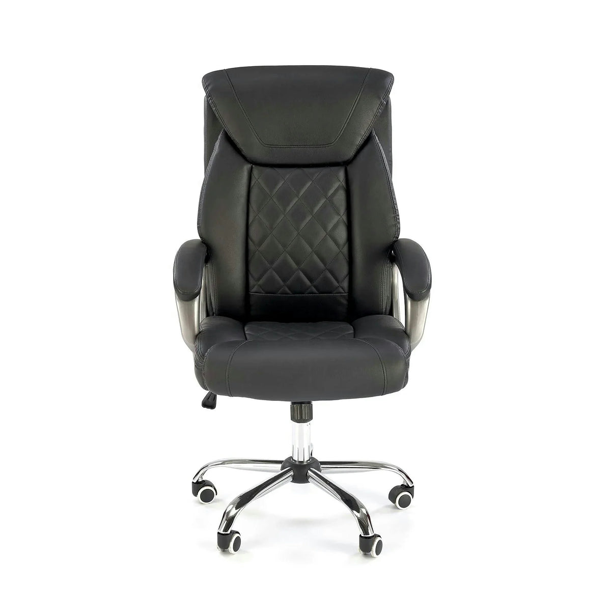 Scaun birou HELDER, negru, piele ecologica/metal, 66x71x113/120 cm