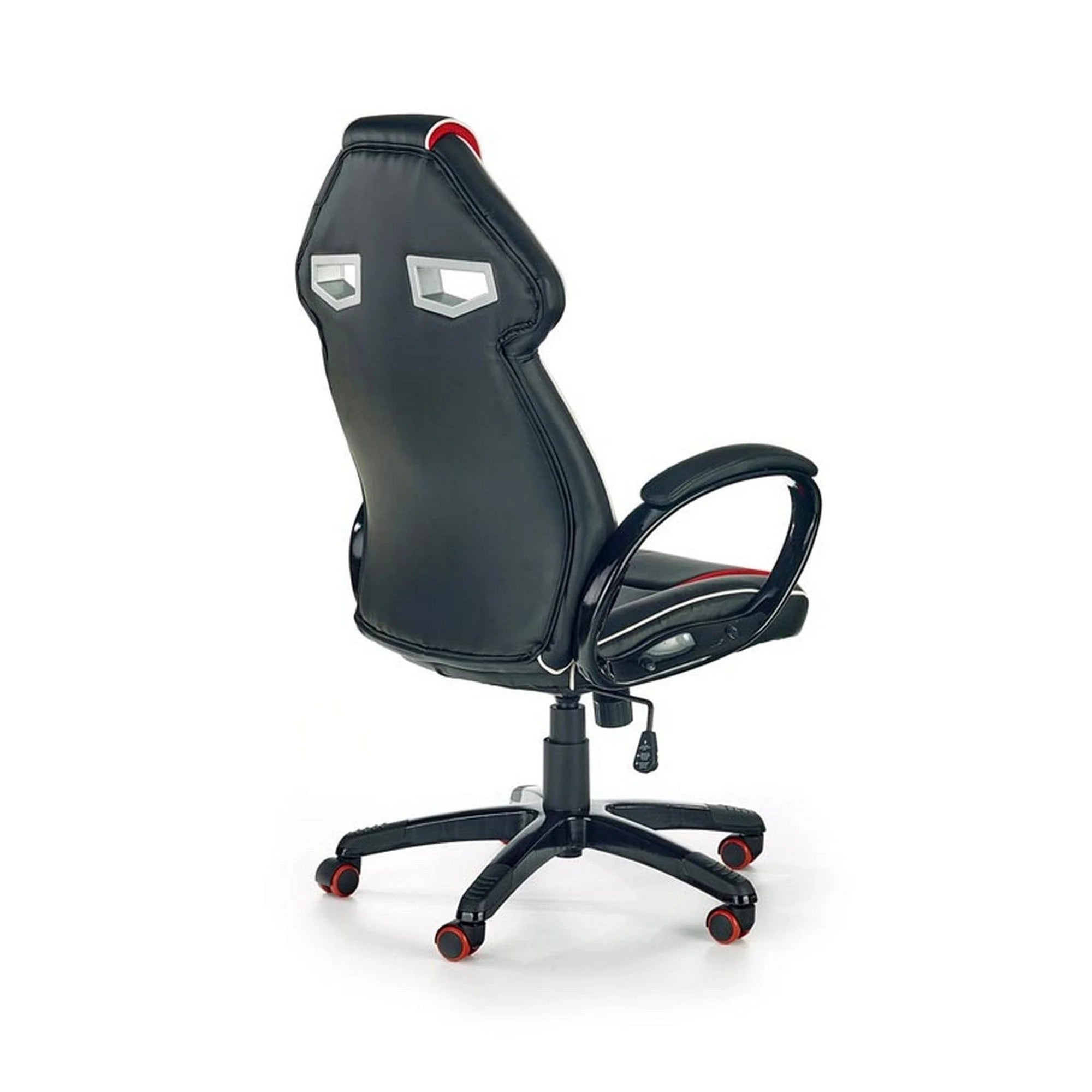 Scaun birou HONOR, negru/rosu, piele ecologica, 62x64x118-128 cm