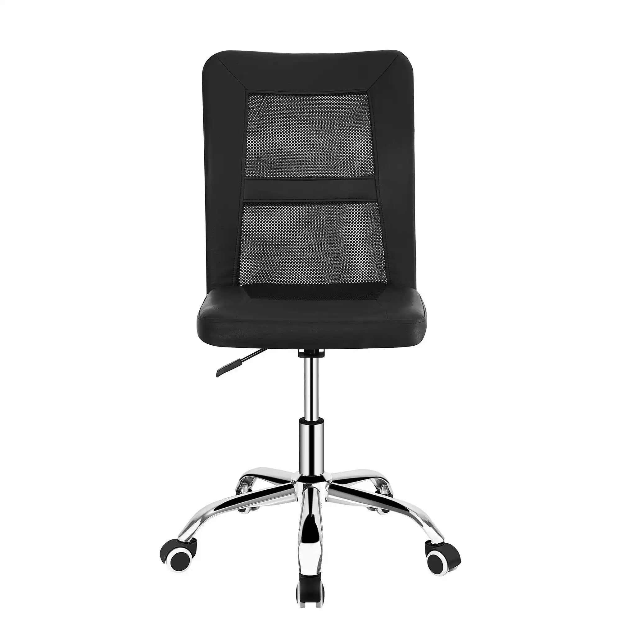 Scaun birou IDOR 2 NEW, negru/crom, plasa/piele ecologica, 45x59x90/100 cm