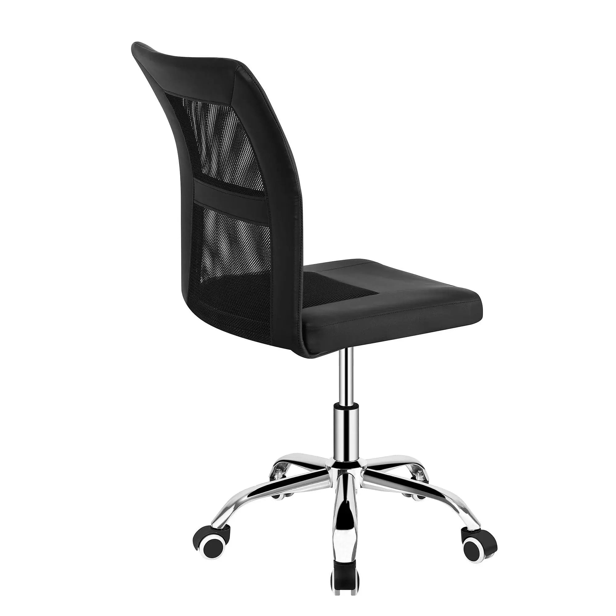 Scaun birou IDOR 2 NEW, negru/crom, plasa/piele ecologica, 45x59x90/100 cm
