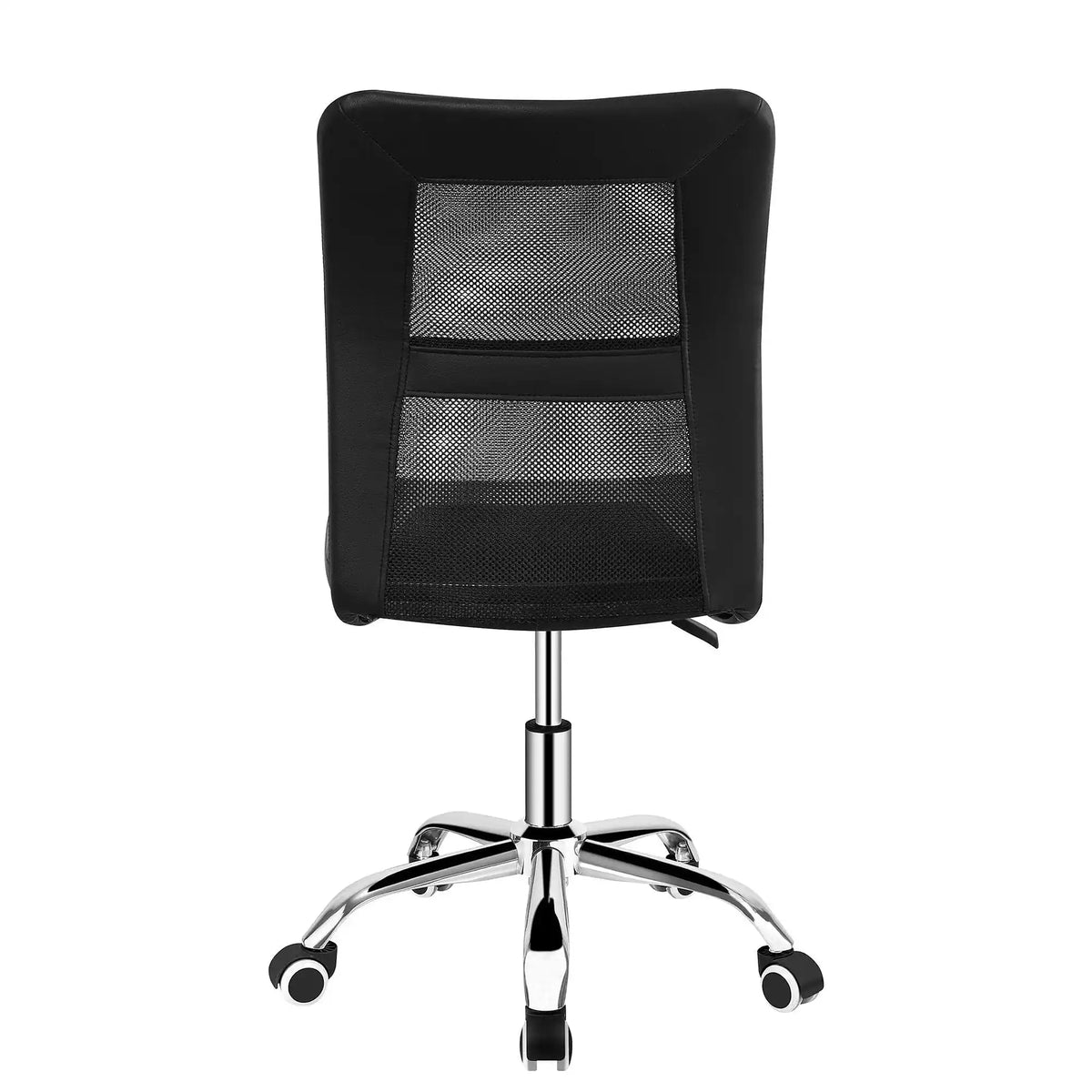 Scaun birou IDOR 2 NEW, negru/crom, plasa/piele ecologica, 45x59x90/100 cm