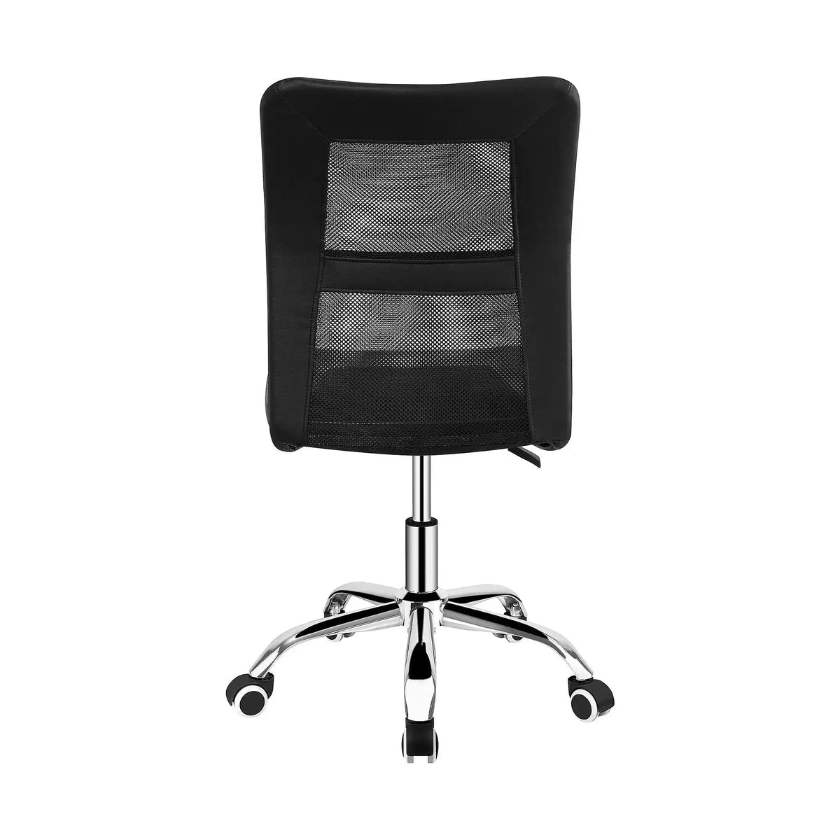 Scaun birou IDOR 2 NEW, negru/crom, plasa/piele ecologica, 45x59x90/100 cm