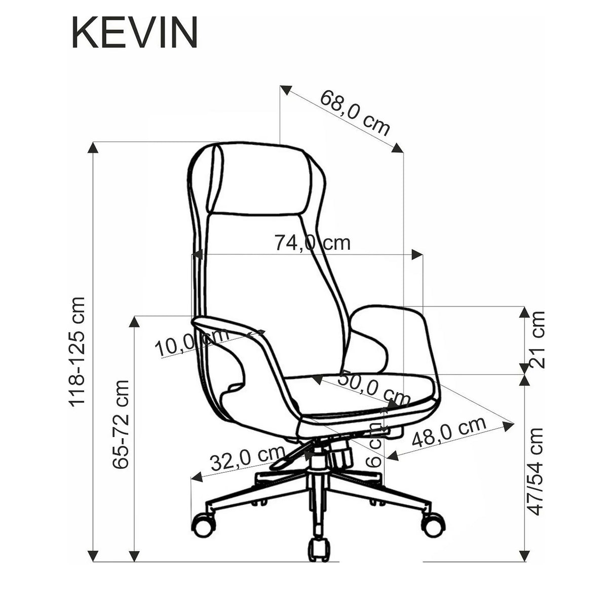 Scaun birou KEVIN, gri deschis, stofa clasica/metal, 74x68x118/125 cm