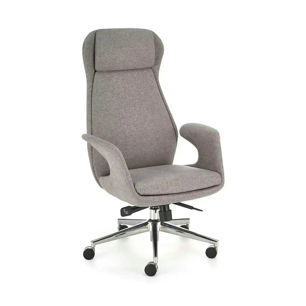 Scaun birou KEVIN, gri deschis, stofa clasica/metal, 74x68x118/125 cm